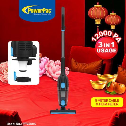 Handheld vacuum cleaner, Stick Vacuum Cleaner, Bagless Vacuum Cleaner with HEPA filter 600 Watts (PPV600A)