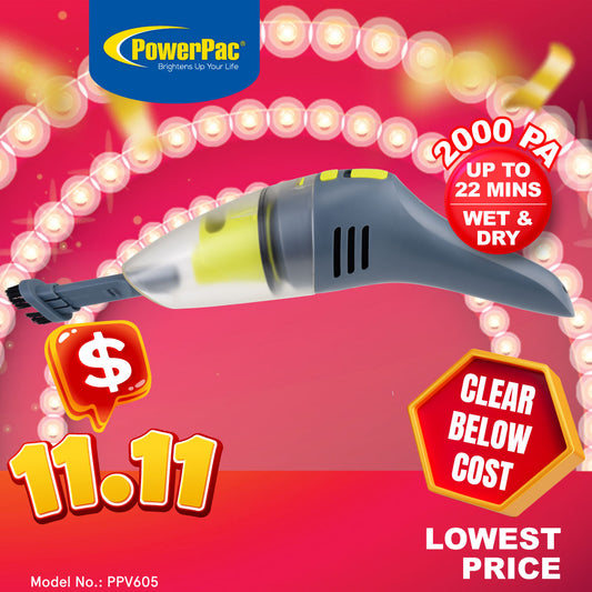 Handheld Vacuum Cleaner,  Wet & Dry Vacuum Cleaner, Vacuum Cleaner With HEPA Filter (PPV605)