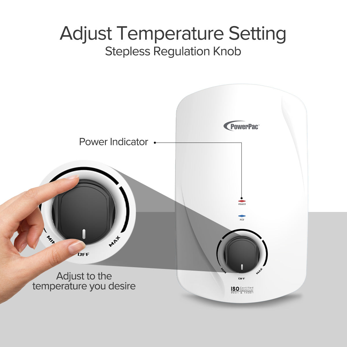 Instant Water Heater with Shower Set, Shower Heater 2.5L/Min, 3300W (PPW717)