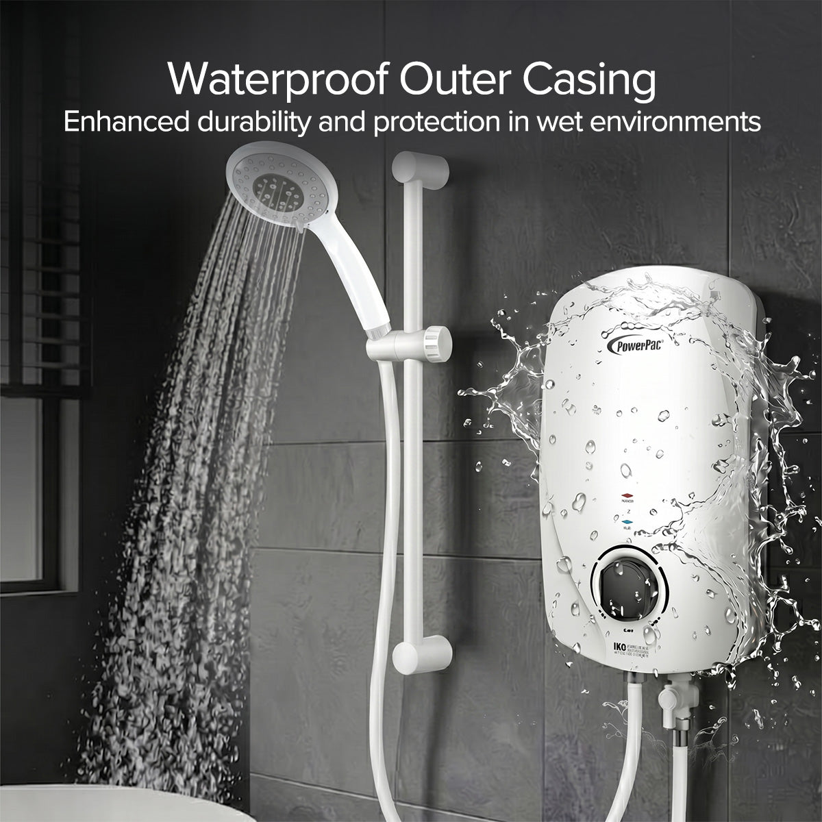 Instant Water Heater with Shower Set, Shower Heater 2.5L/Min, 3300W (PPW717)