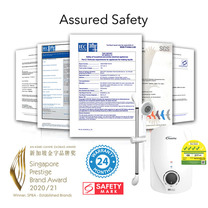 Instant Water Heater with Shower Set, Shower Heater 2.5L/Min, 3300W (PPW717)