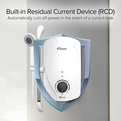 Instant Water Heater with Shower Set, Shower Heater 2.5L/Min, 3300W (PPW717)