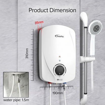 Instant Water Heater with Shower Set, Shower Heater 2.5L/Min, 3300W (PPW717)