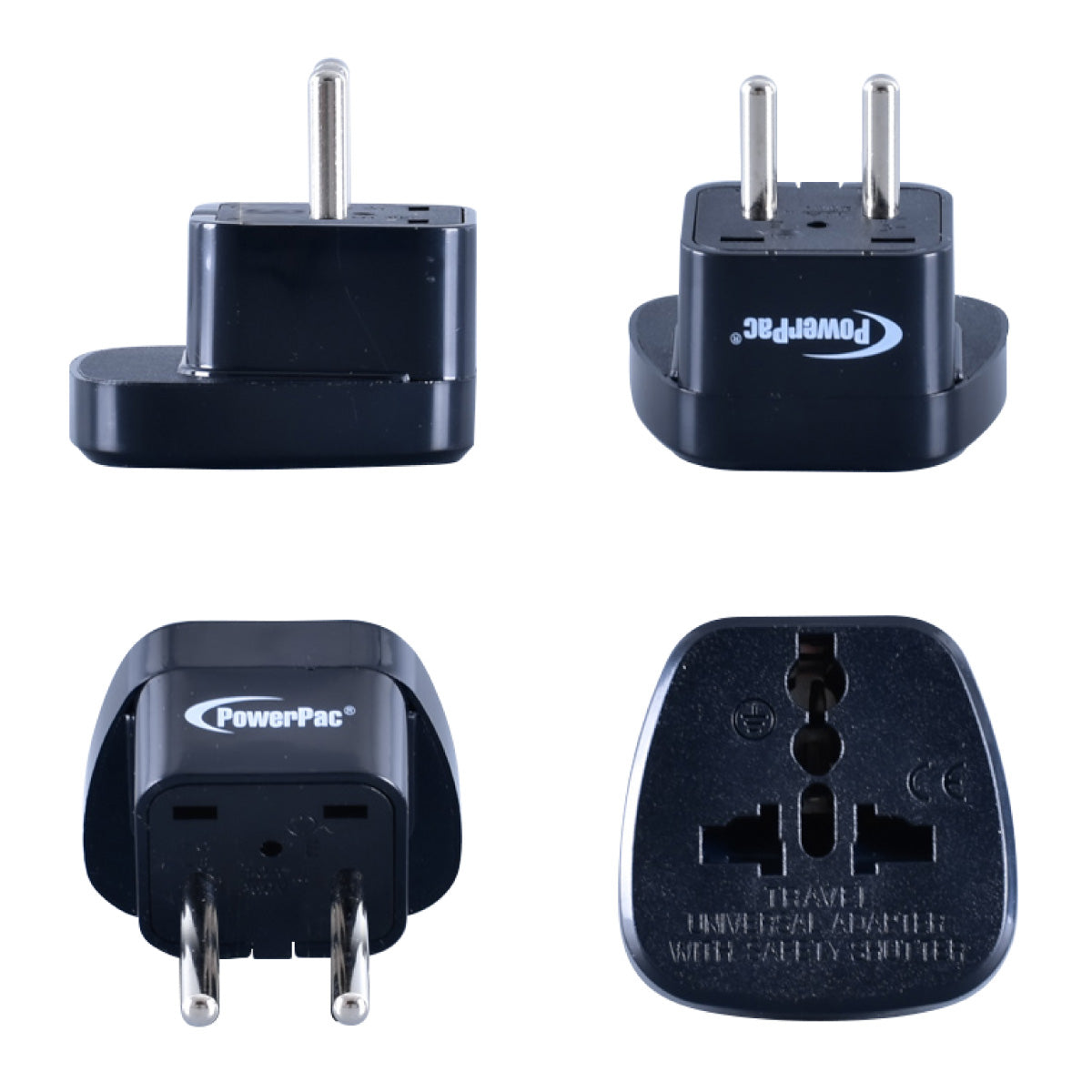 Multi Adapter with 10A Plug, Universal Travel Adapter, Europe, China, Indonesia, Korea (PT09BK)