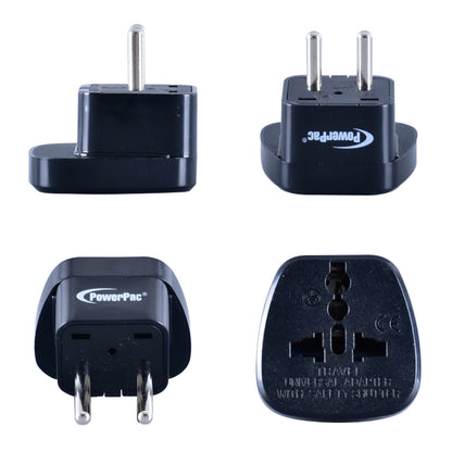 Multi Adapter with 10A Plug, Universal Travel Adapter, Europe, China, Indonesia, Korea (PT09BK)