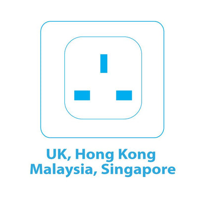 Multi Travel Adapter (PT13BK) UK, Hong Kong Malaysia - PowerPacSG