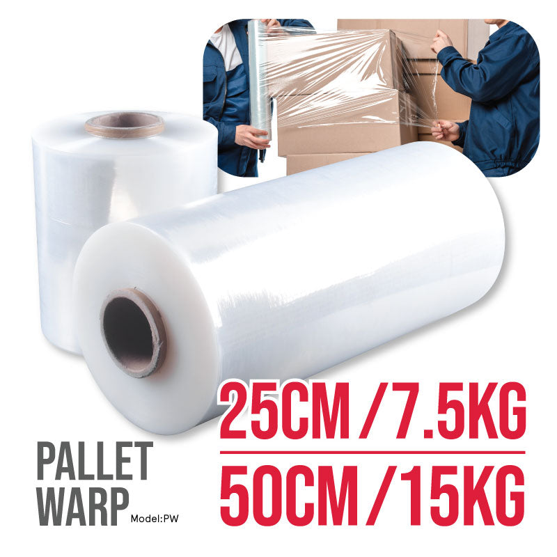 XXL Pallet Wrap 25CM(7.5KG)/50CM(15KG) Stretch Film Packaging Plastic Shrink Wrap Hand Stretch Film (PW) - PowerPacSG