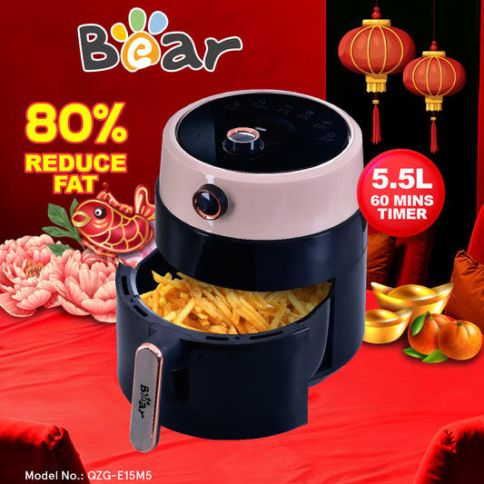 Bear Air fryer 5.5L with Hot Air Flow System (QZG-E15M5)