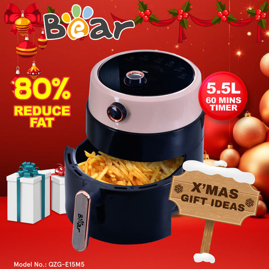 Bear Air fryer 5.5L with Hot Air Flow System (QZG-E15M5)