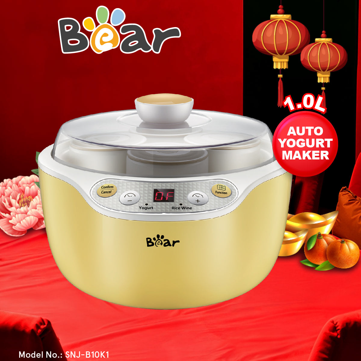 Bear 1.0L Auto Yogurt Maker Rice Wine Maker (SNJ-B10K1)