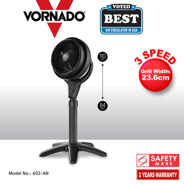 Vornado Energy Smart™ 10in Stand Air Circulator Fan, Vortex Action, Oscillation, 3-Speed (602-AN)