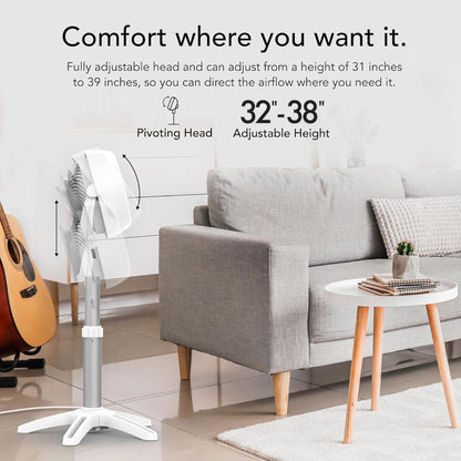 [NEA CLIMATE VOUCHER $400] Vornado Energy Smart™ Air Circulator Fan– Remote Control, Vortex Action, DC motor, Oscillation, Timer, 99-Speed, white, 683DC