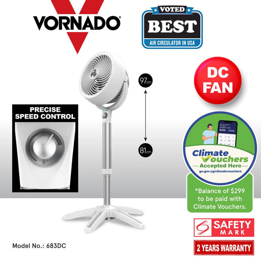 [CLIMATE VOUCHER $400] Vornado Energy Smart™ Air Circulator Fan, Vortex Action, DC motor, Oscillation, Timer, Variable Speed instead (683DC)