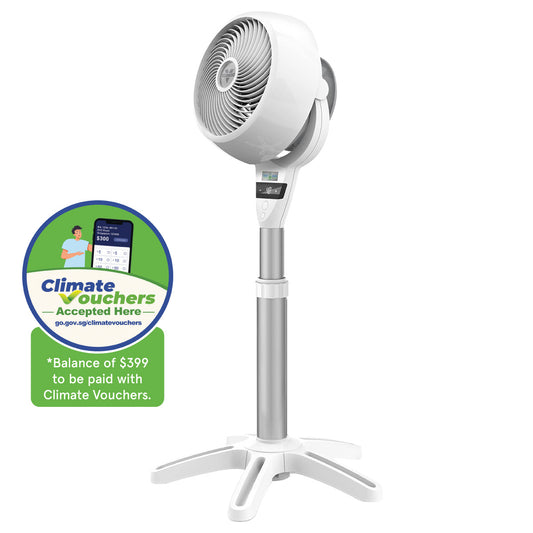 [NEA CLIMATE VOUCHER $400] Vornado Energy Smart™ Air Circulator Fan– Remote Control, Vortex Action, DC motor, Oscillation, Timer, 99-Speed, white, 683DC