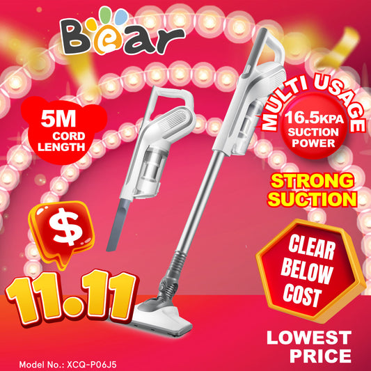 Bear Stick Vacuum Cleaner, Handheld Powerful Vacuum Cleaner with Dual hose/ Usage (XCQ-P06J5)