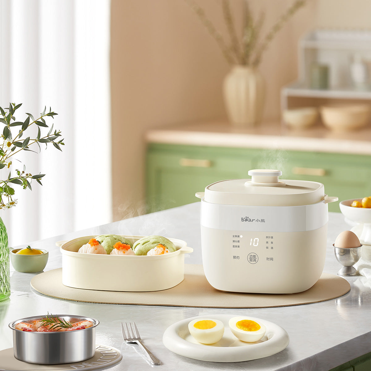 Bear Multi-Purposed Steamer 10 Eggs, 2 tier Steamer (ZDQ-T10Y2)