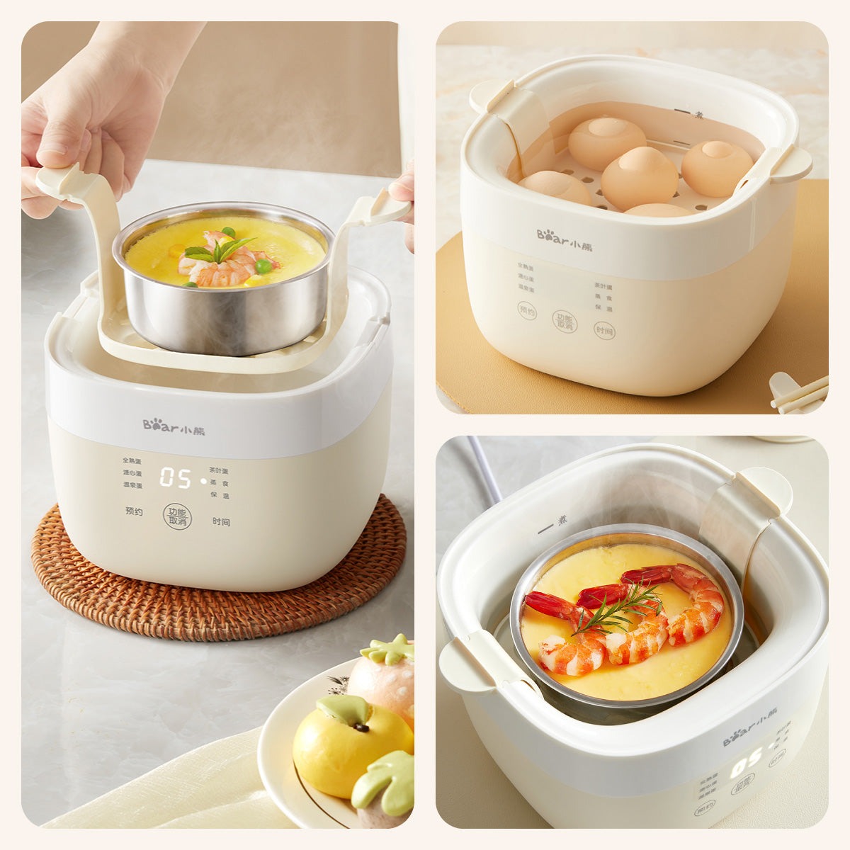 Bear Multi-Purposed Steamer 10 Eggs, 2 tier Steamer (ZDQ-T10Y2)