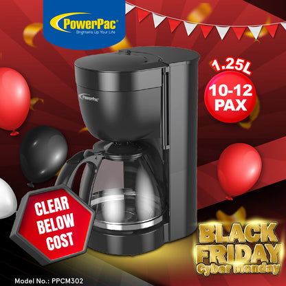 1.25L Coffee Maker with Drip Style Coffee Machine (PPCM302)