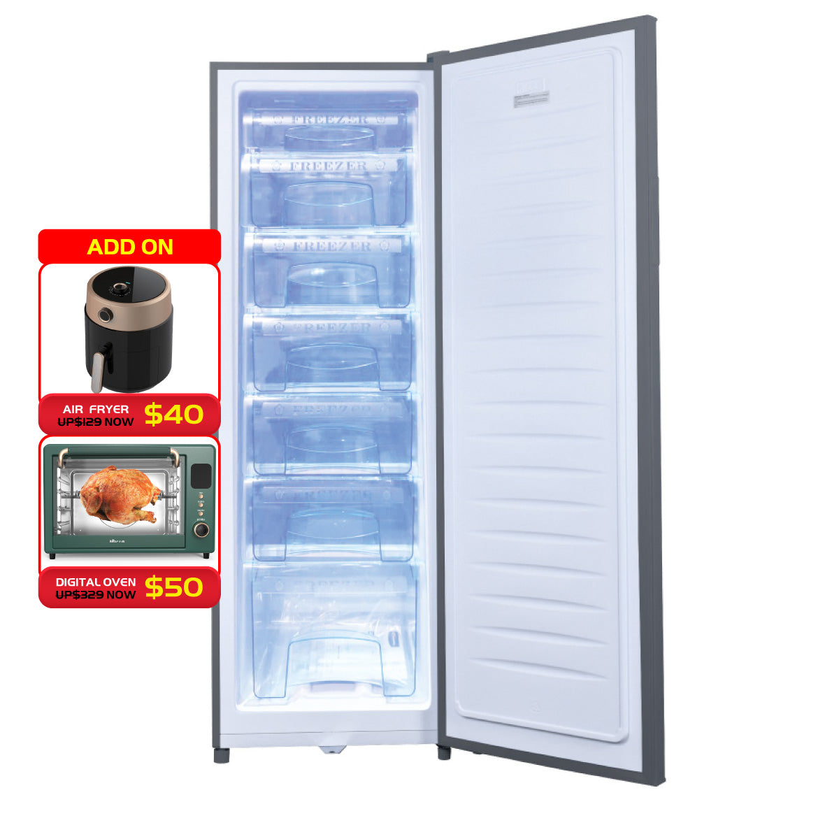 PowerPac 160L Chest Freezer, Upright freezer, Freestanding Freezer 160L (PPFZ160)