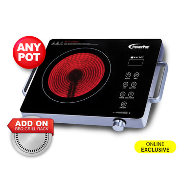 Ceramic Cooker Infrared Cooker , BBQ Plate Grill (Any Pot) 2000 Watts (PPIC831+Plate)