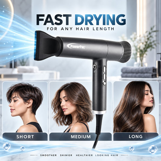 PowerPac High Speed Hair Dryer with cool air, Ionic Blow Dryer 1800W (PPH2878)