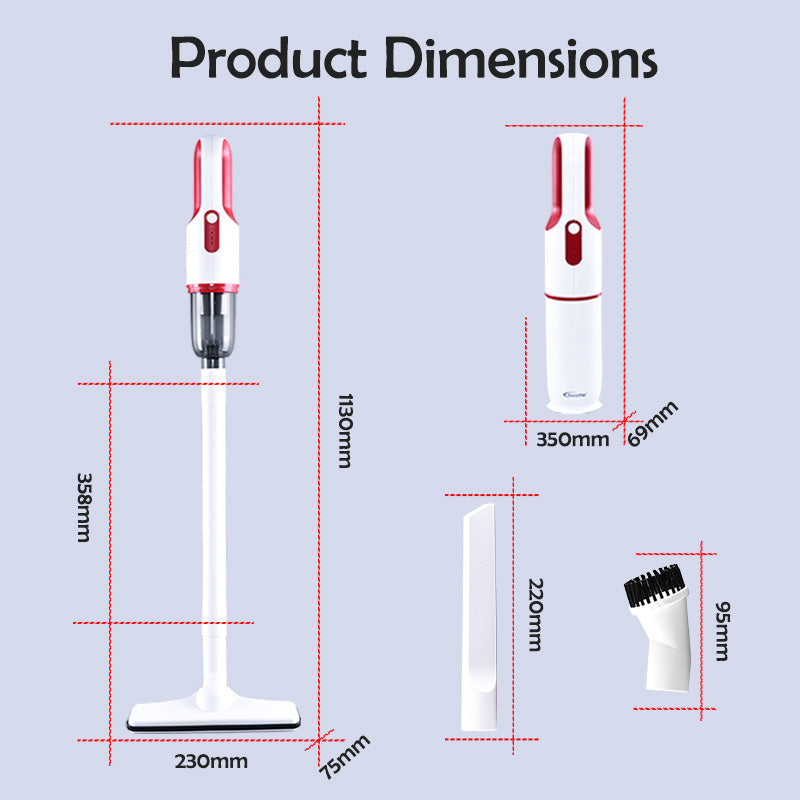 Cordless Stick Vacuum Cleaner, Handheld Vacuum Cleaner, Vacuum Cleaner With HEPA Filter (PPV603)