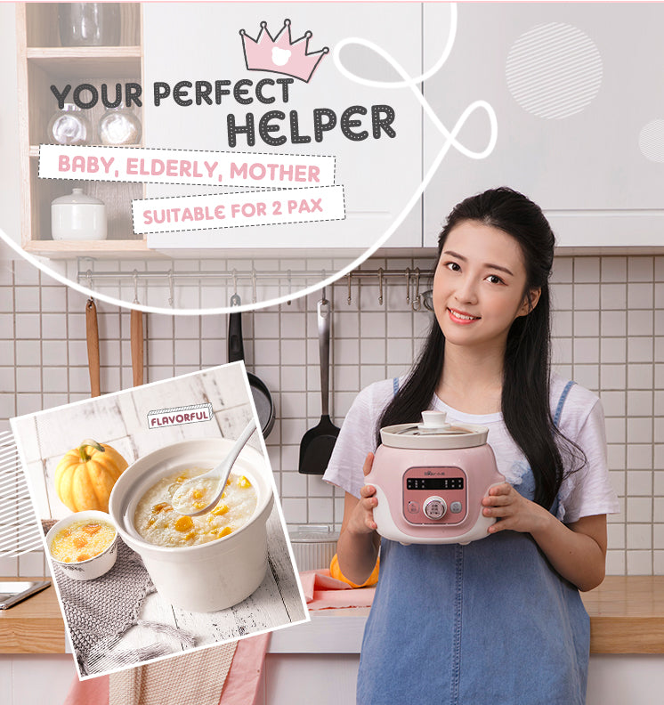 Bear Digital Slow Cooker with Ceramic pot 1.0L (DDG-D10B1) - PowerPacSG