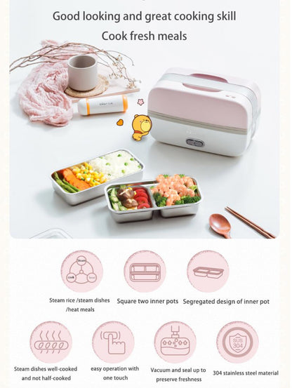 Bear Portable Electric Heating Lunch Box 1.0L Multi Pot (DFH-B10J2) - PowerPacSG