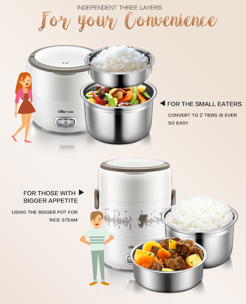 Bear 4-in-1 Electric Portable Heating Lunch Box 2.0L Multi Pot (DFH-S2358) - PowerPacSG