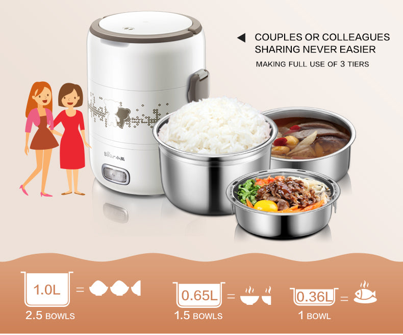 Bear 4-in-1 Electric Portable Heating Lunch Box 2.0L Multi Pot (DFH-S2358) - PowerPacSG