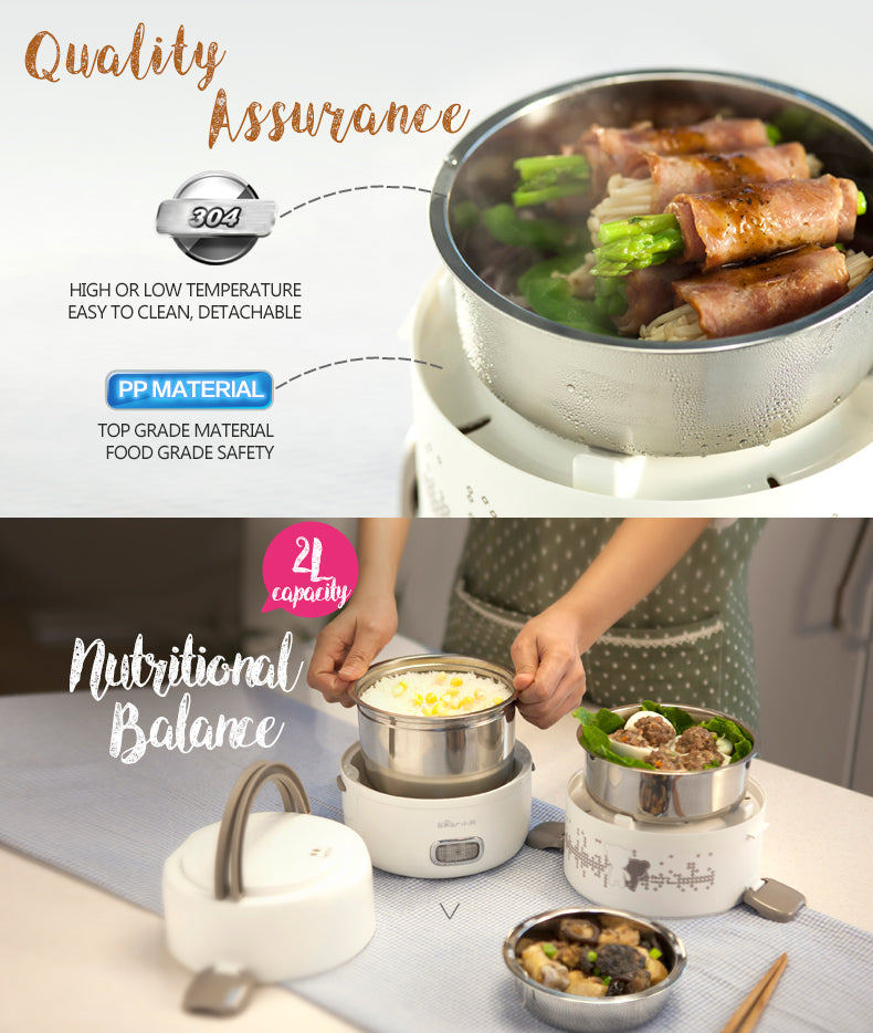 Bear 4-in-1 Electric Portable Heating Lunch Box 2.0L Multi Pot (DFH-S2358) - PowerPacSG