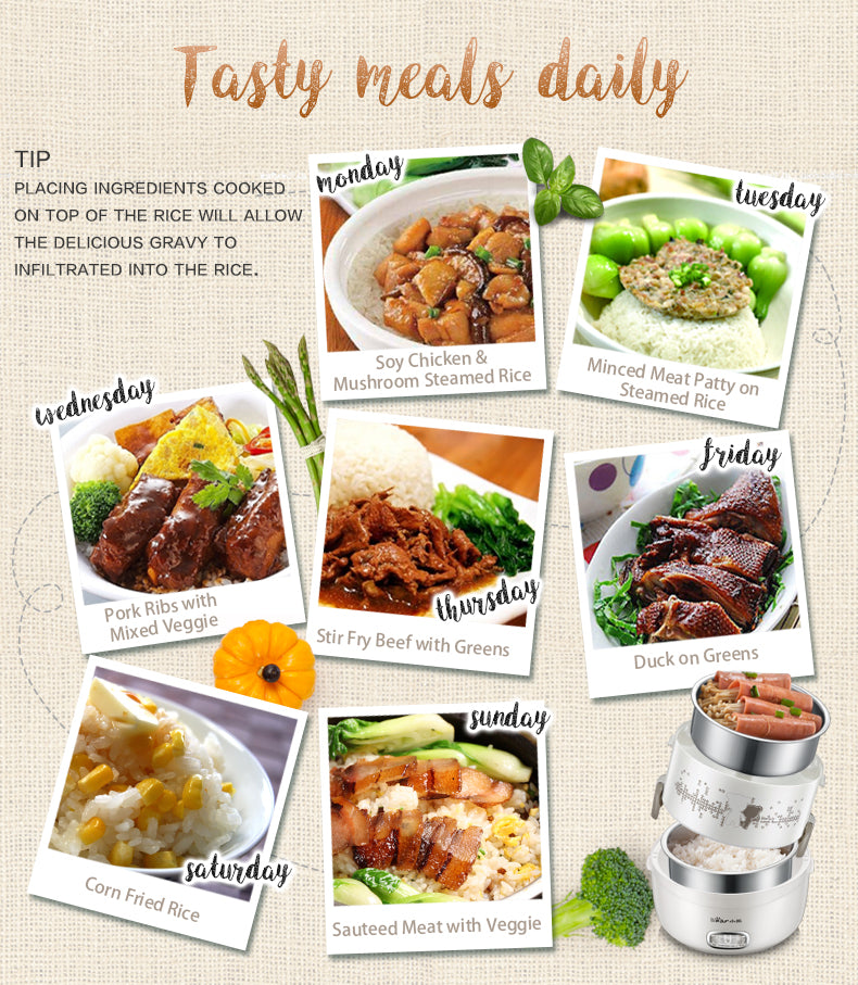 Bear 4-in-1 Electric Portable Heating Lunch Box 2.0L Multi Pot (DFH-S2358) - PowerPacSG