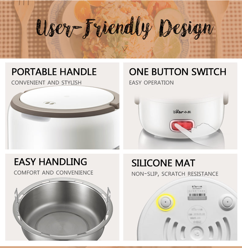 Bear 4-in-1 Electric Portable Heating Lunch Box 2.0L Multi Pot (DFH-S2358) - PowerPacSG
