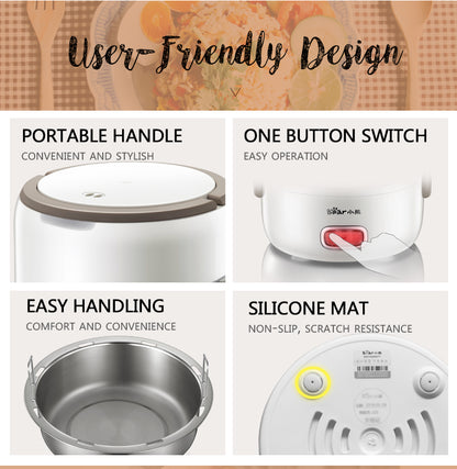 Bear 4-in-1 Electric Portable Heating Lunch Box 2.0L Multi Pot (DFH-S2358) - PowerPacSG