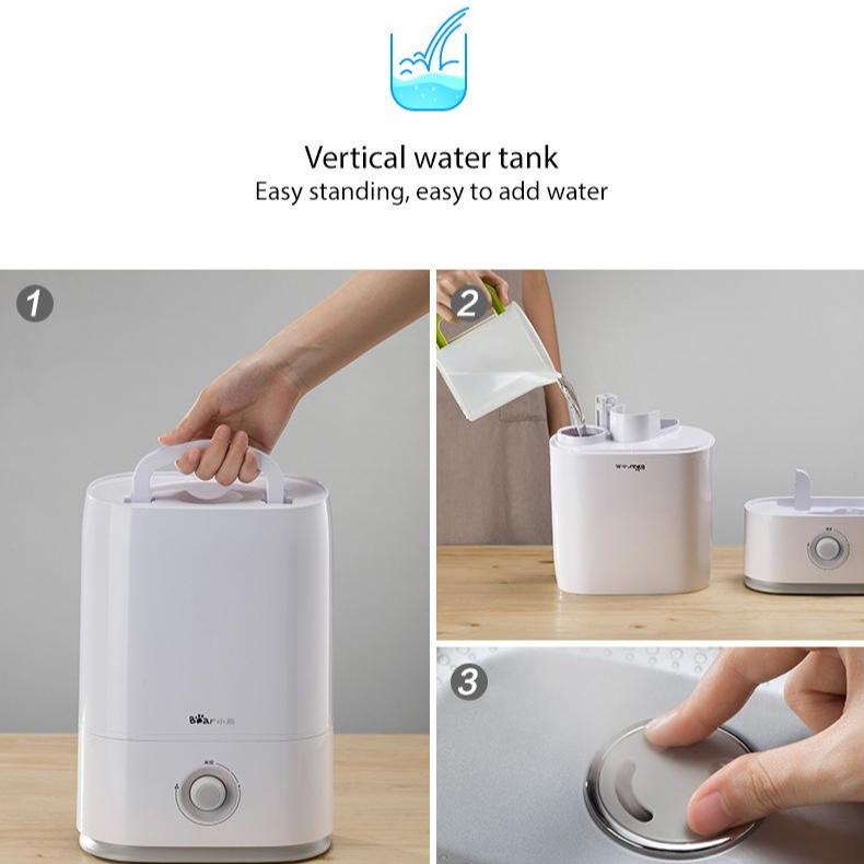 Bear 2 in 1 Humidifier & Water Air Purifier 5L Large Capacity Desktop Dual Purification Aroma Diffuser (JSQ-C50Q1) - PowerPacSG