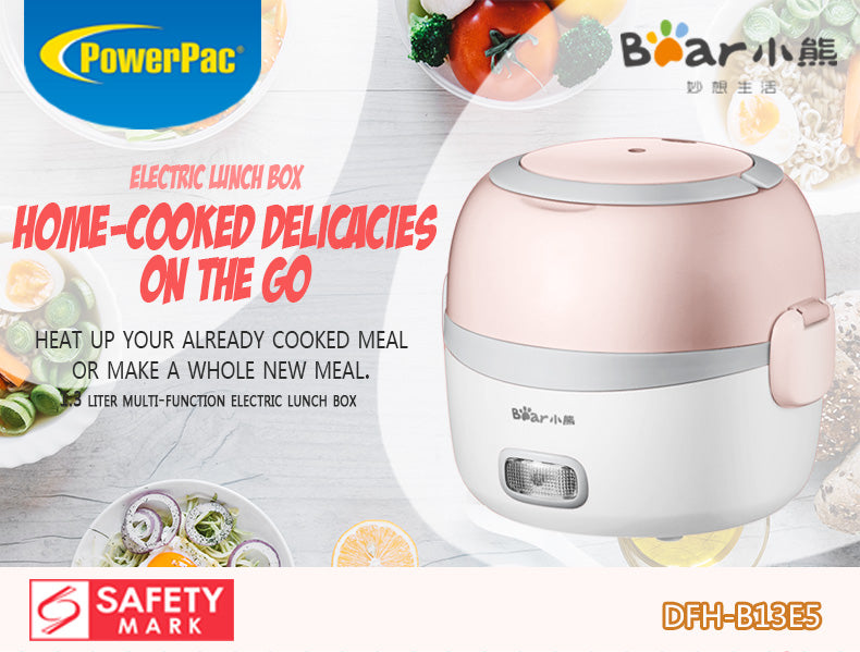 Bear Electric Portable Mini Lunch Box 1.3L Multi Pot (DFH-B13E5) - PowerPacSG