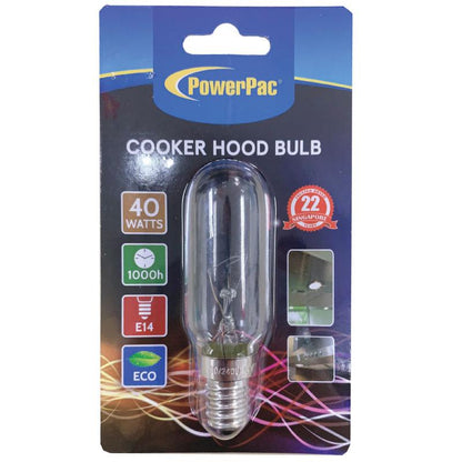 2 Pieces x PowerPac 40W E14 Cooker hood bulb warm white (CHE1425) - PowerPacSG