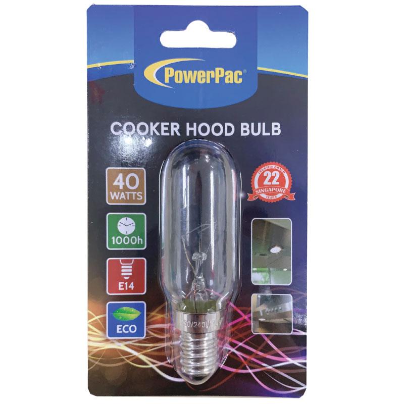 2 Pieces x PowerPac 40W E14 Cooker hood bulb warm white (CHE1425) - PowerPacSG