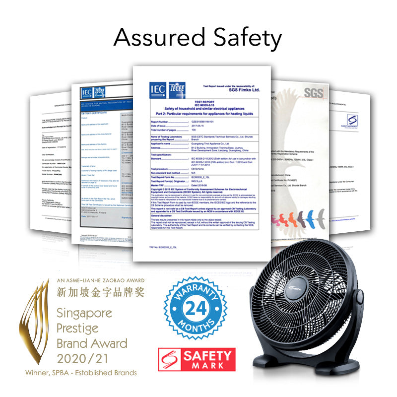 14" Air Circulator Fan – 3 Speed, 5 Blades, High Velocity, Strong Airflow, Thermal Fuse Protection, PPP2814