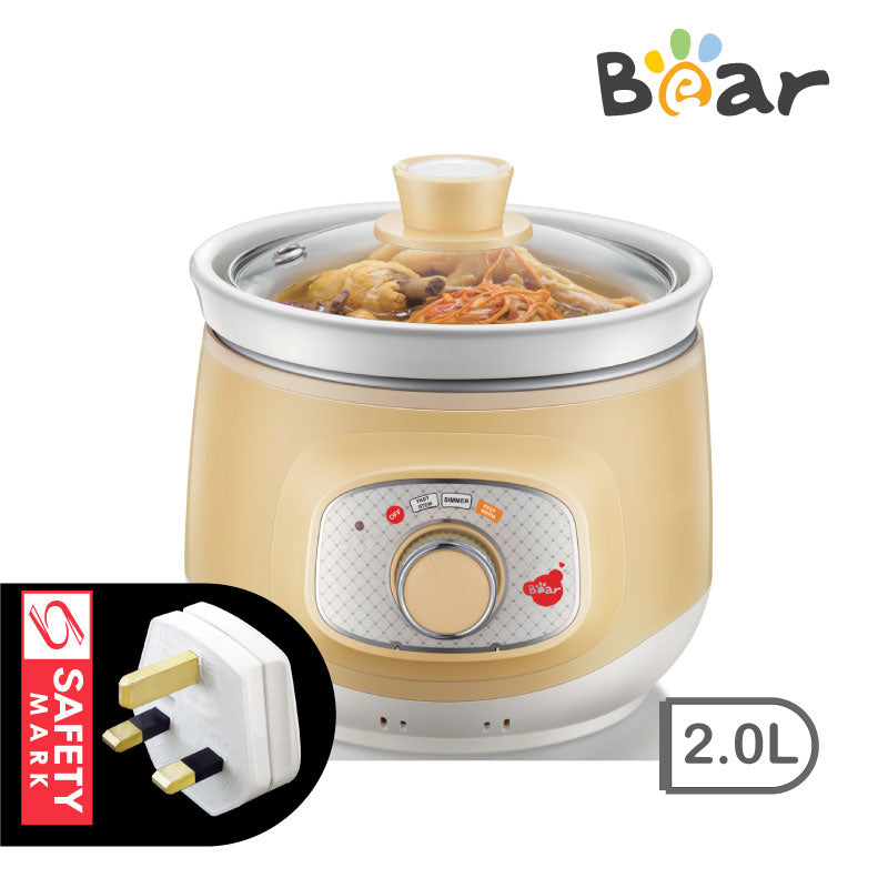 Bear Electric Slow Cooker with Ceramic pot 2.0L (DDG-D20Q2) - PowerPacSG