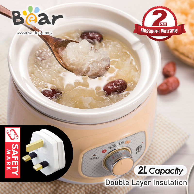 Bear Electric Slow Cooker with Ceramic pot 2.0L (DDG-D20Q2)
