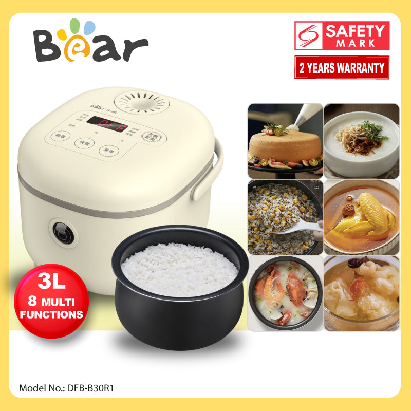 BEAR Rice Cooker Digital 8 multi functions Cooker 3L (DFB-B30R1)