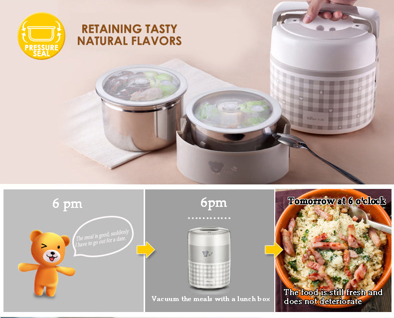 3-Layer Electric Lunch Box Steamer Pot Rice Cooker Stainless Steel