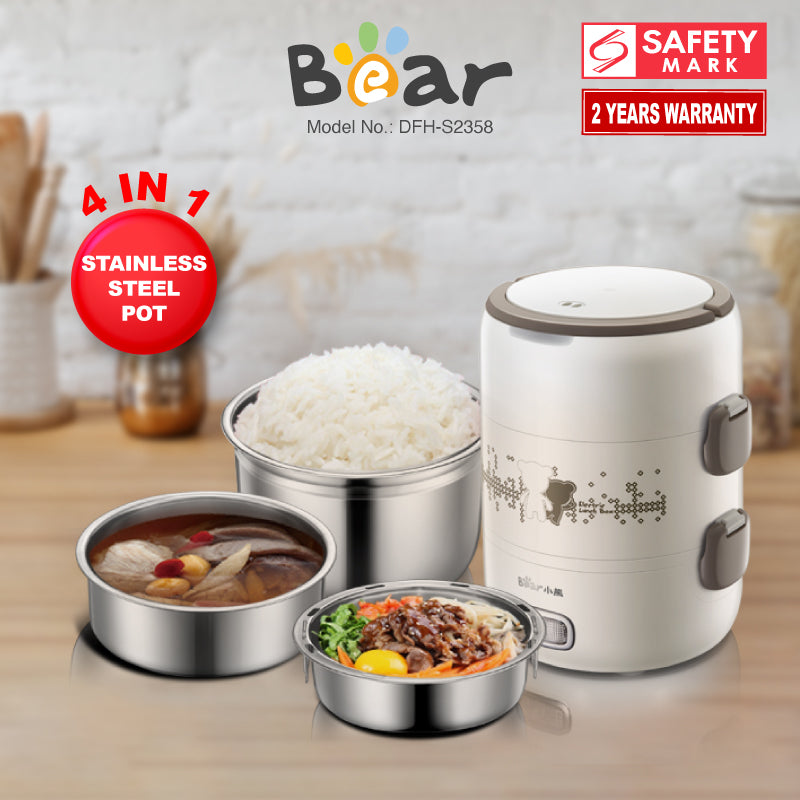 Bear 4-in-1 Electric Portable Heating Lunch Box 2.0L Multi Pot (DFH-S2358)