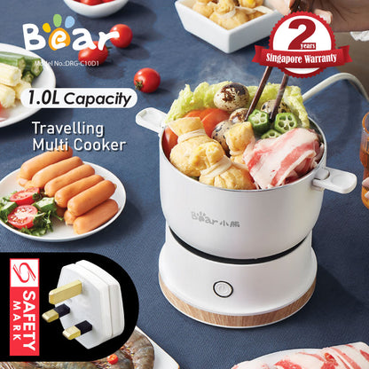Bear Travel Jug, Travel Pot, Multi Cooker, Mini SteamBoat ( DRG-C10D1) (Singapore 3-Pin Plug)