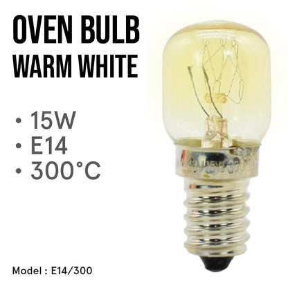 2x Oven bulb 300 degree E14 15W (E14/300)