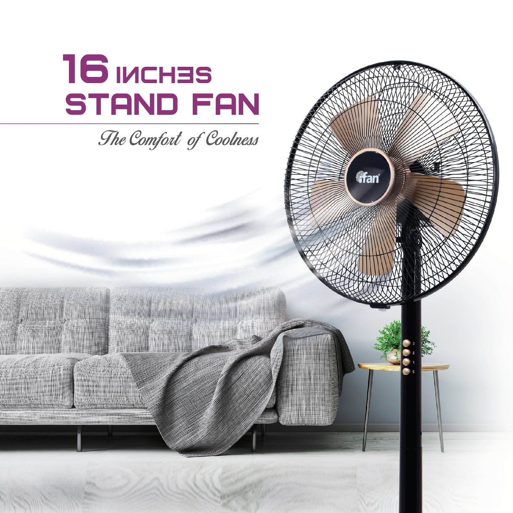 iFan Stand Fan 16 inch with Air Circulator & Oscillation (IF401 ...