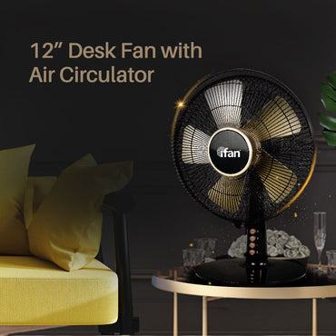 iFan Desk Fan 12" Table Fan with Air Circulator (IF403)