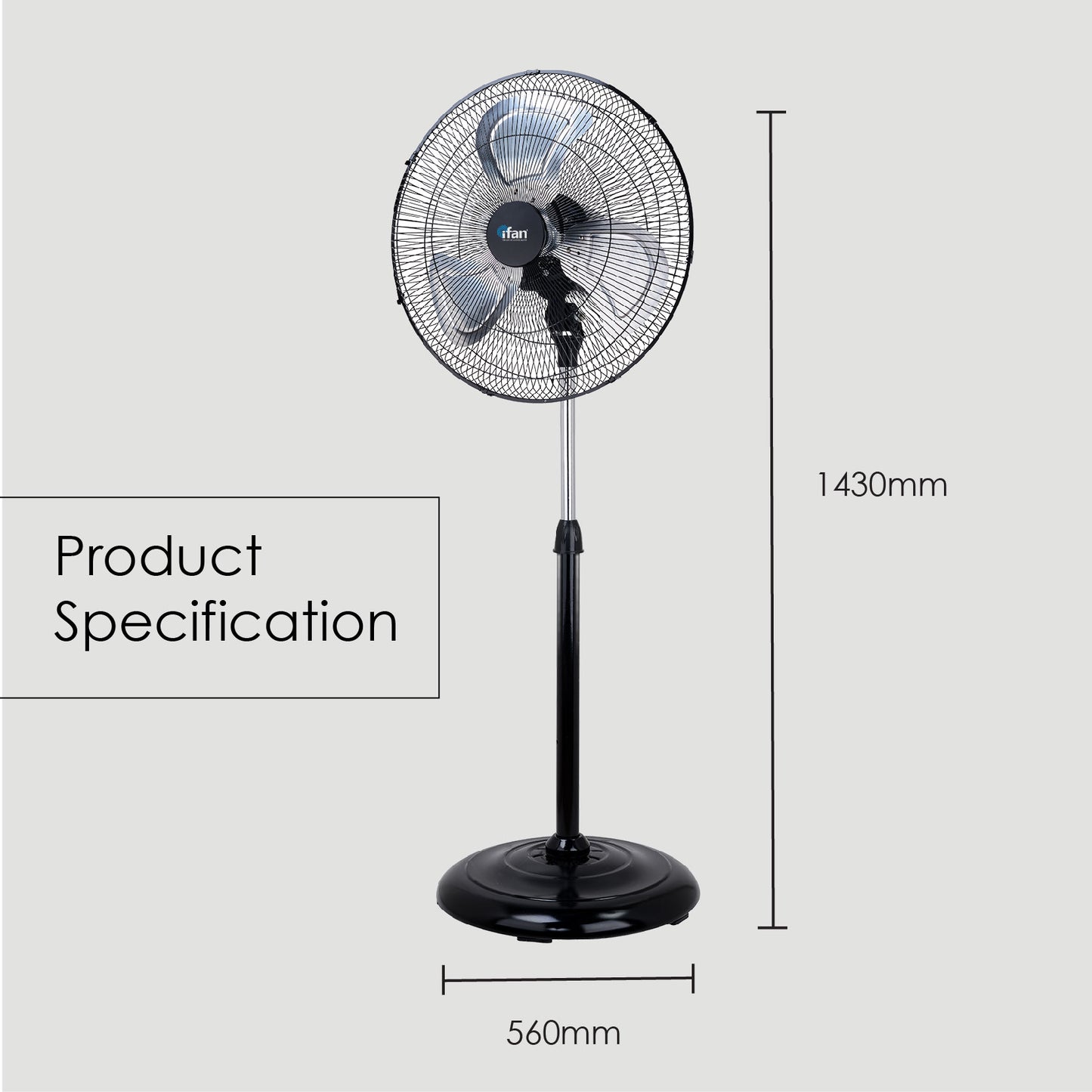 iFan Stand Fan 20" "Power Fan" & High Velocity Fan, Air Circulator 130W (IF4520) - PowerPacSG