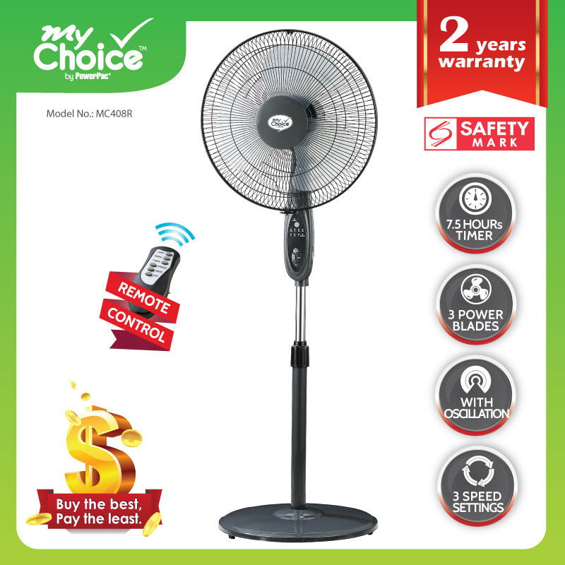 My Choice 16" Stand Fan with Remote Control (MC408R) - PowerPacSG